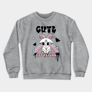 Kawaii Gothic Cute But Psycho Goat Crewneck Sweatshirt